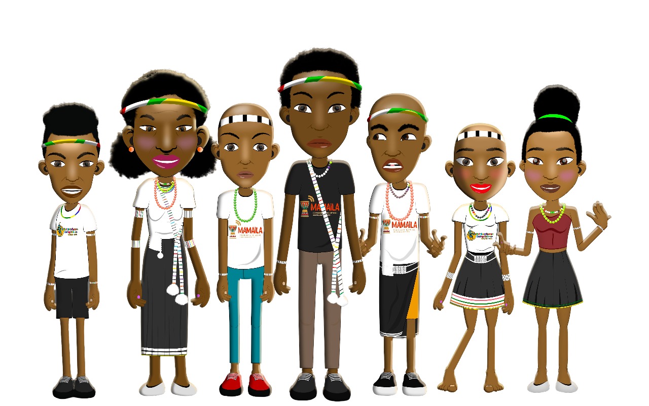 Karabo and friends in traditional attire